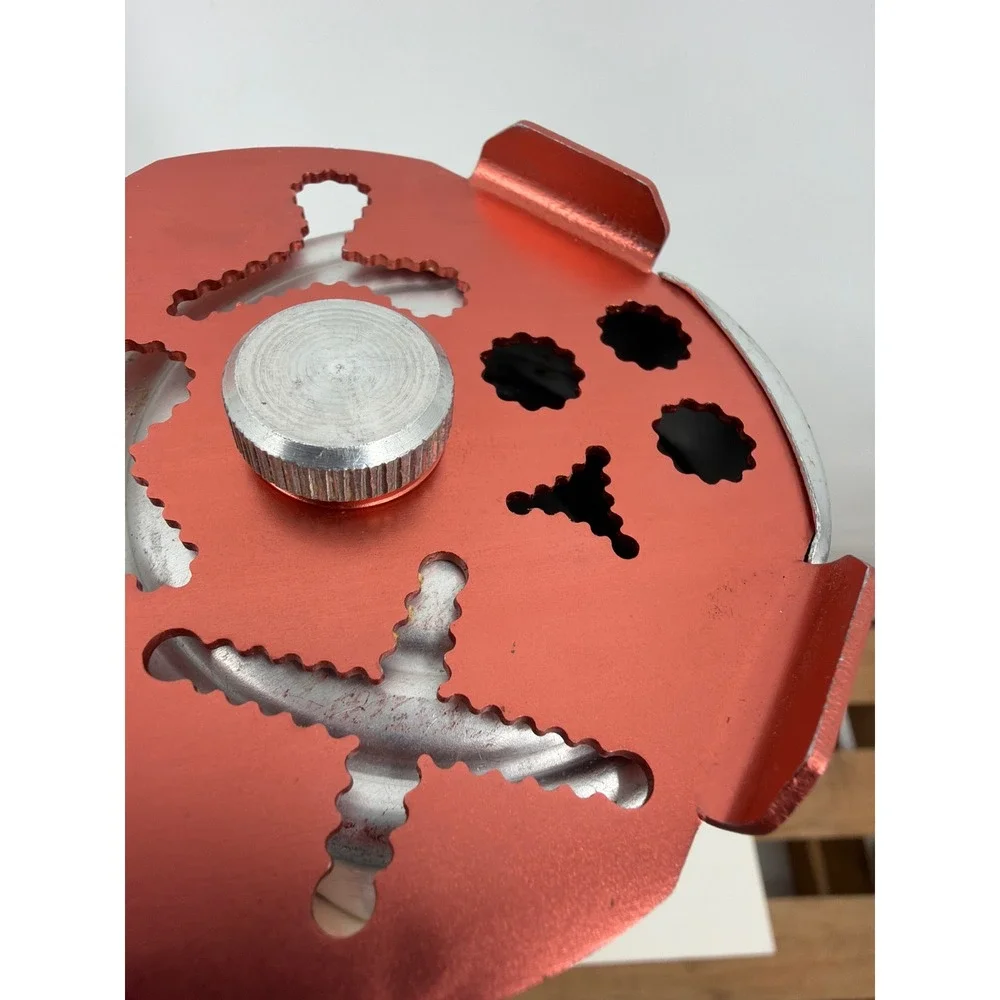 Vtg Aluminum Mirro Dial a Cookie Press 3 Copper Discs Manual Spritz Maker